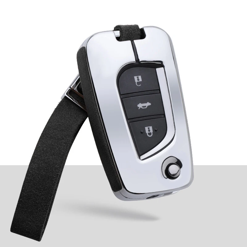 Замшевый чехол для ключей автомобиля из цинкового сплава Toyota CROWN Camry Auris Corolla Avensis