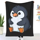 Декоративное одеяло в японском стиле, диванное покрывало с 3D-принтом пингвина из аниме, Чиби, для детей и взрослых, подарок на Рождество