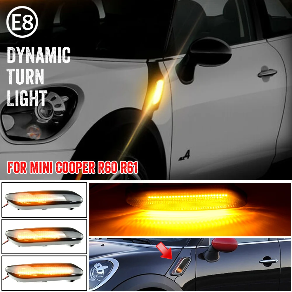 

Pair Flowing Turn Signal Light Dynamic LED Side Marker Light 12v Side Repeater Lamp Panel Lamp For BMW For Mini Cooper R60 R61