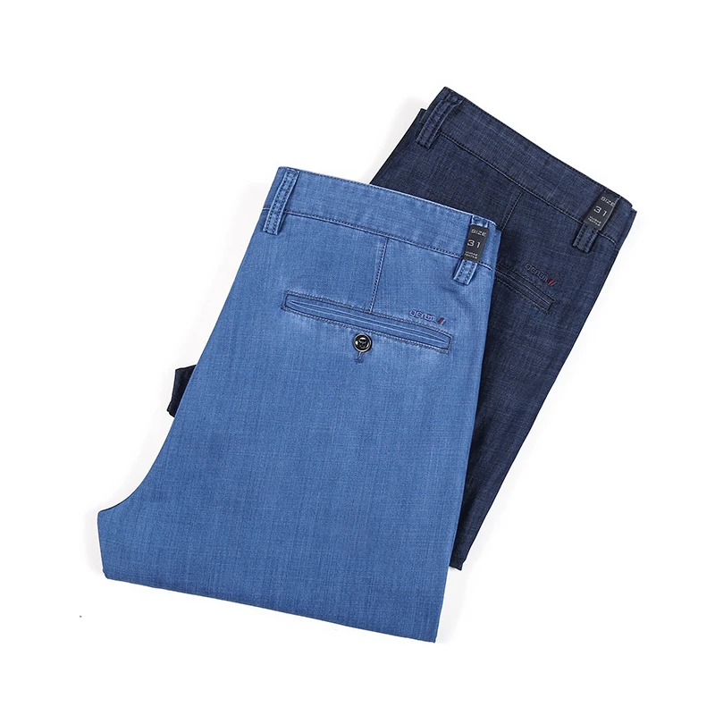 Брюки мужские прямые джинсовые деловой стиль повседневные Модные свободные