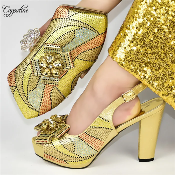 Роскошные свадебные/вечерние искусственные туфли и вечерние сумки с украшениями