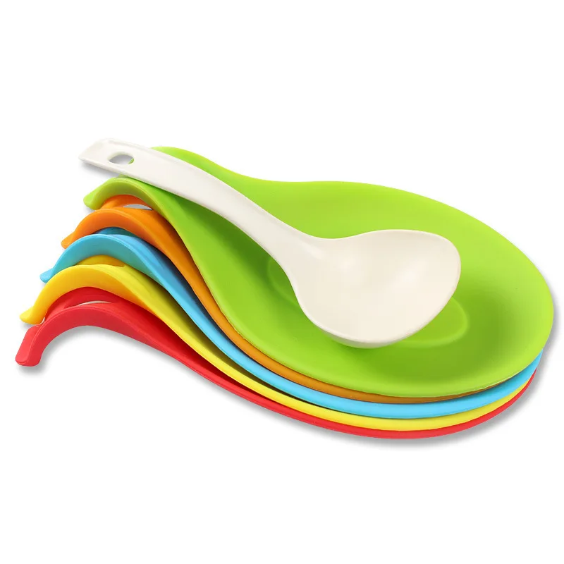 1pcs non slip insulation pad spoon shelves silicone holder cookware tray high temperature resistant collapsible storage plate free global shipping