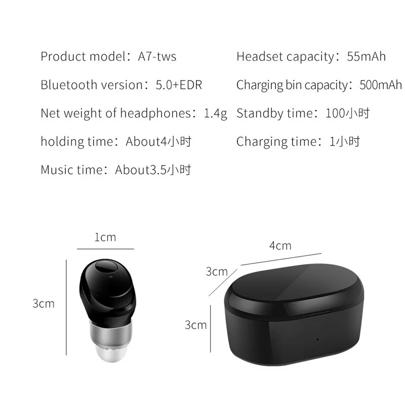 TWS 5.0 Noise Reduction Bluetooth Headset Single Into the ear Low Power Comfortable Sweatproof Wireless with Microphone | Электроника