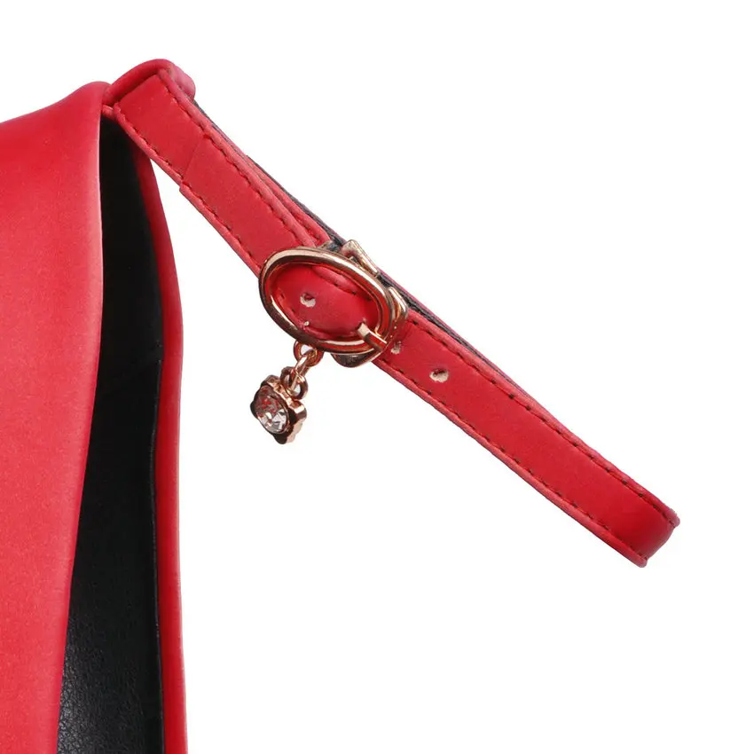 Женские туфли-лодочки QUTAA на платформе с пряжкой тонком высоком каблуке острым