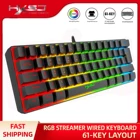 Игровая клавиатура HXSJ с RGB-подсветкой, 61 клавиша, 60%, 60 дюймов