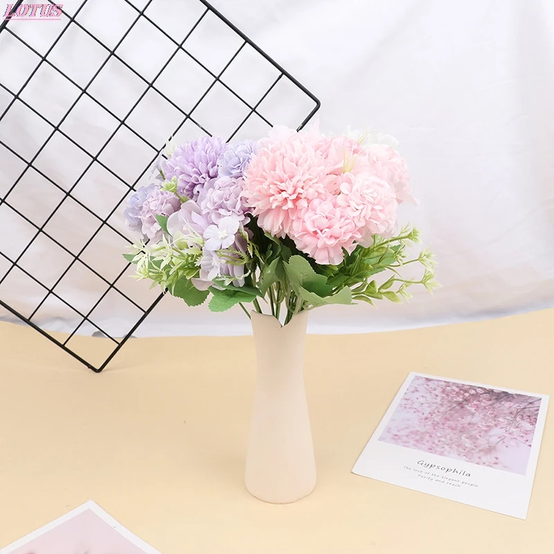 

Silk artificial peony home wedding decoration dandelion flower ball DIY craft Wreath Christmas artificial flower decoration