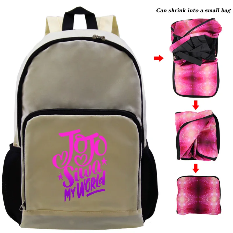 Fashion Jojo Siwa Foldable Casual Backpack Students Daily Rucksack New Bags for Teens Beautiful Men Women Travel Knapsac | Багаж и сумки