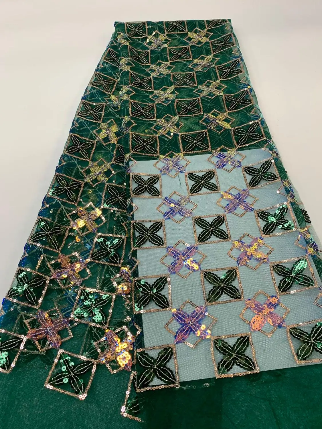 Нигерийская кружевная ткань 2020 Высококачественная с блестками розовое Тюлевое