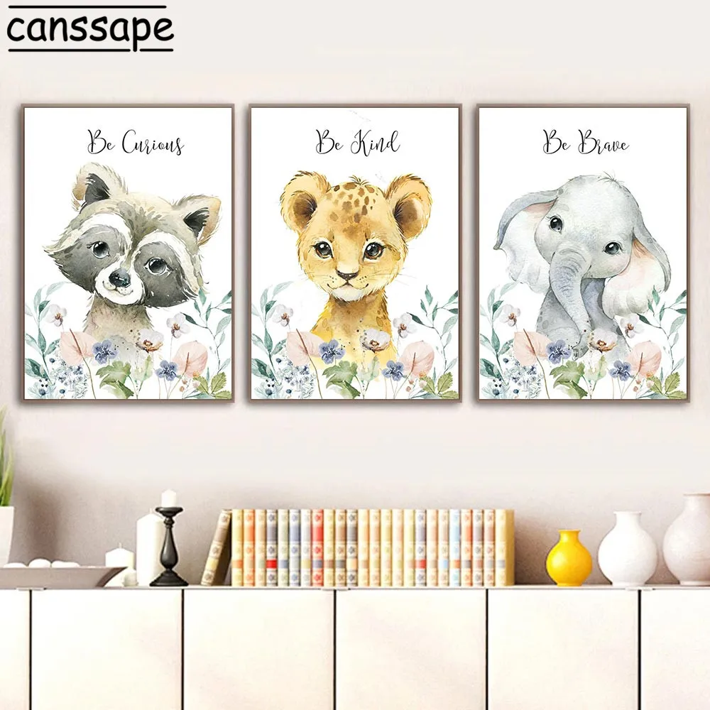 Настенный постер с изображением леса животных Льва слона | Дом и сад