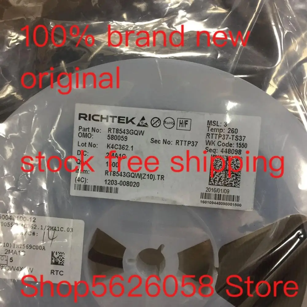 RT8543GQW RT8543G RT8543 QFN 100% новый оригинальный Бесплатная доставка 20 шт./лот|Умные