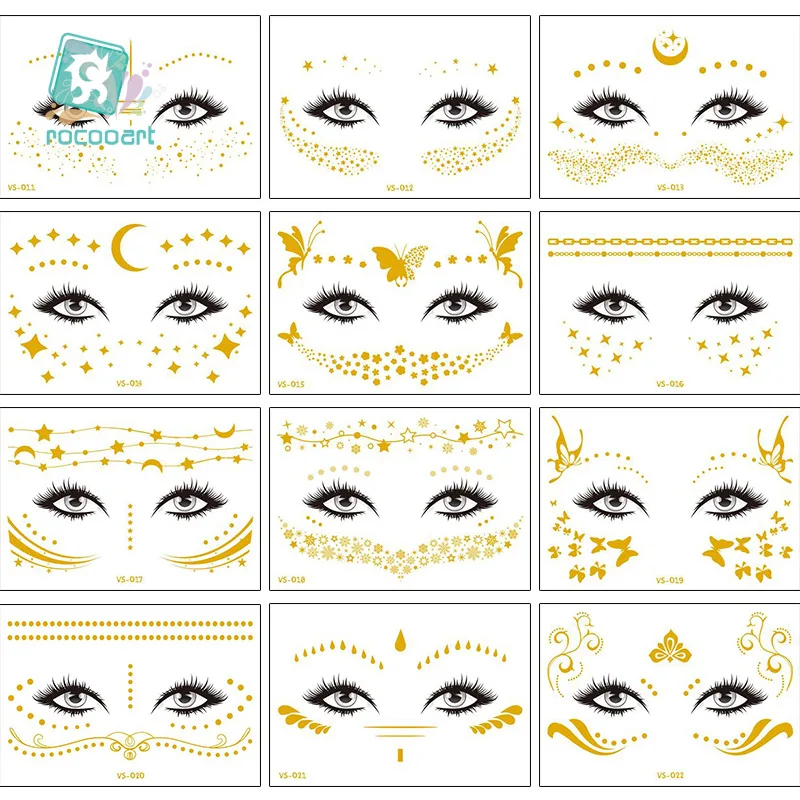 Водонепроницаемый временная татуировка золото серебро наклейка для женщин Хна