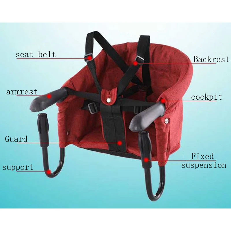 

Portable Baby High Chair Foldable Feeding Chair Seat Booster Safety Belt Dining