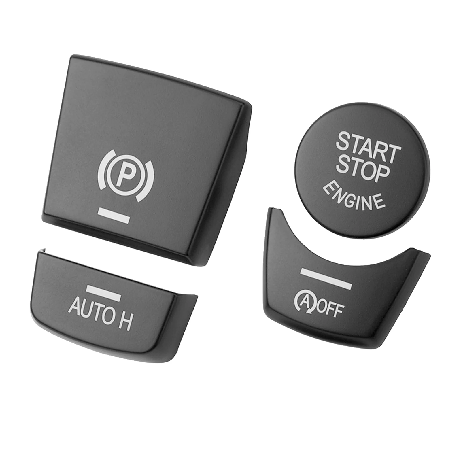 

Black ABS Car Handbrake AUTO H Start Stop Engine Button Knob Cover For BMW BMW 5 GT5 6 7 Series X3 X4