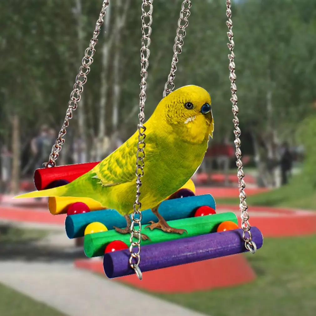 

7 Pcs/set Bird Parrot Swing Toy Hanging Bell Ladders Climbing Chewing Hanging Toy Bird Accessories Birds Toys