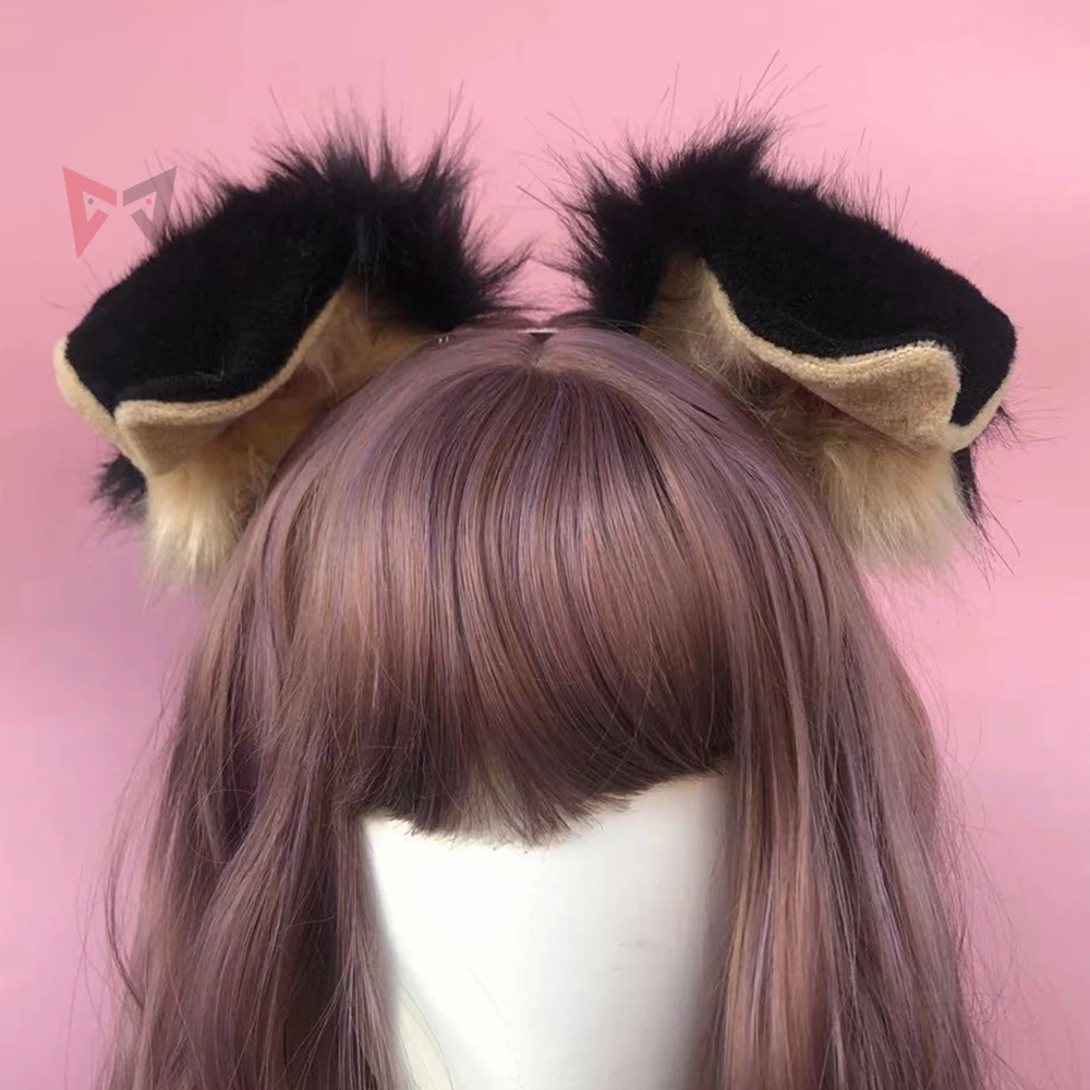 Обруч для волос с собачьими ушками ручной работы Рождественский складной обруч