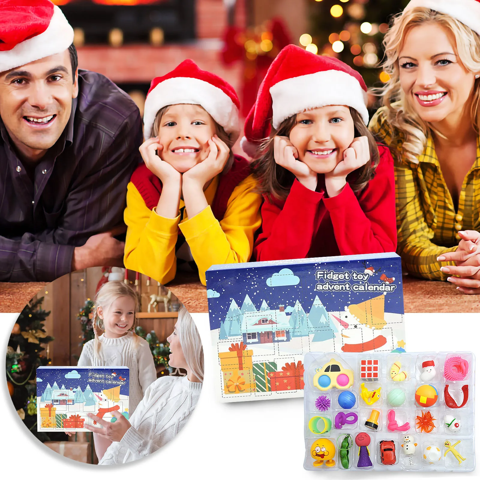 

Фиджет-ерунда, Новый Поппер, Рождественский календарь, обратный отсчет, фотосюрприз, разборка и декомпрессия, игрушка, подарок для детей