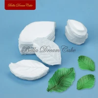 6pcs mini rose leaf veiner silicone mold for diy handmade fondant petal clay gumpaste mould cake decorating tools bakeware