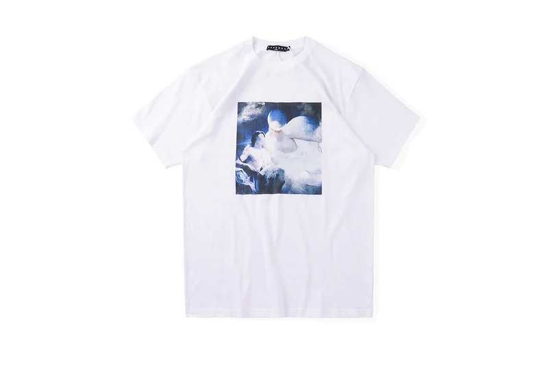 

2021ss High Quality White Heaven Print Tee Men Women Couple 100%cotton T-Shirt Oversized Hip-hop T Shirt