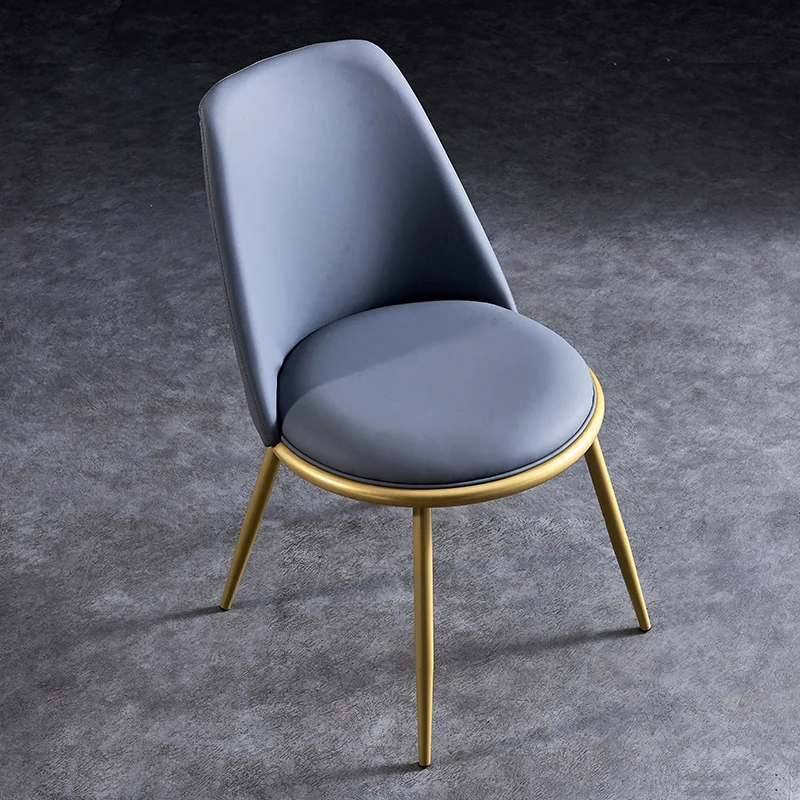 

Nordic dressing nail salon stool backrest leather chair simple makeup chair net red ins light luxury dining table chair