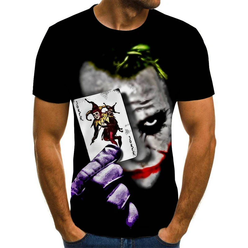 

3D T camisa hombres Joker cara Casual o-Cuello Camiseta de manga corta de payaso T camisas de Verano de 2020 Tee camisa hombre