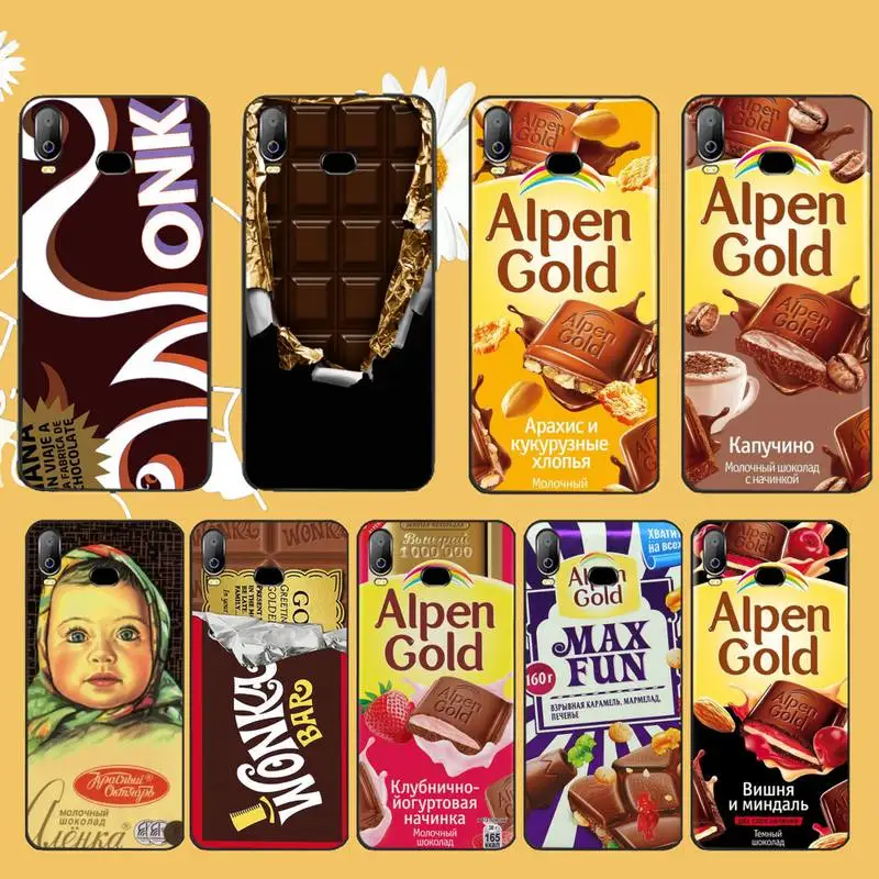 CUTEWANAN Wonka Bar с золотым билетом Alpen Золотой шоколадный чехол для телефона Samsung A10 A20 A30