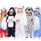 Пижама-кигуруми детская для девочек и мальчиков, одежда для сна с единорогом, фланелевые детские комбинезоны, Пижамный костюм с животными, зимние костюмы с кошками