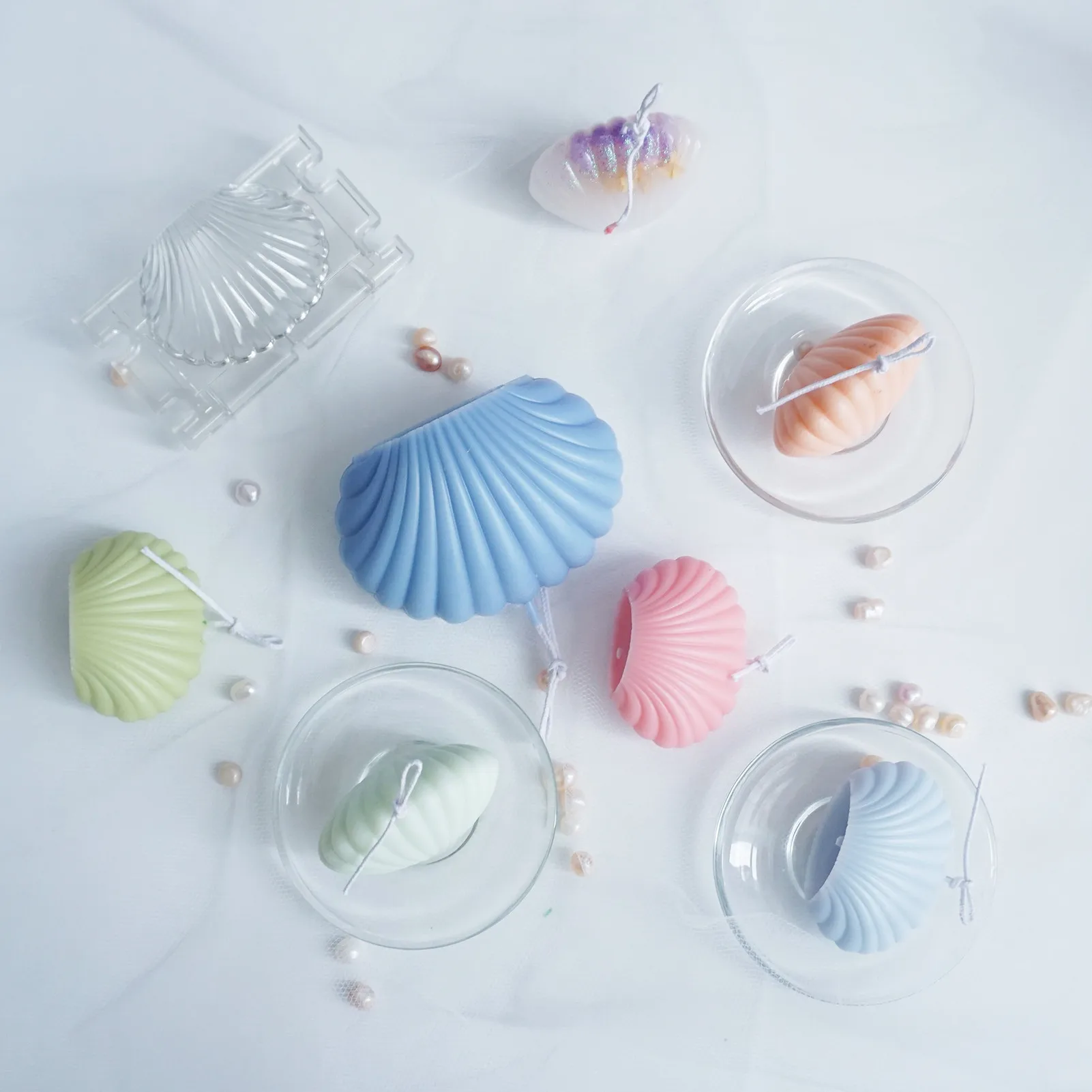 

3D Seashell Candle Mould Scented Candle Mold Handmade Candle Making Shell Aromatherapy Plaster Molds Plastic Sea Shell Soap Mold