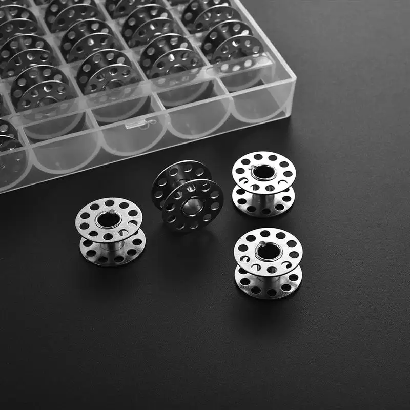 25Pcs/Set Bobbins Box Set Sewing Machine Spools Colorful Plastic Metal and Case Storage Equipment Tools Accessories | Дом и сад