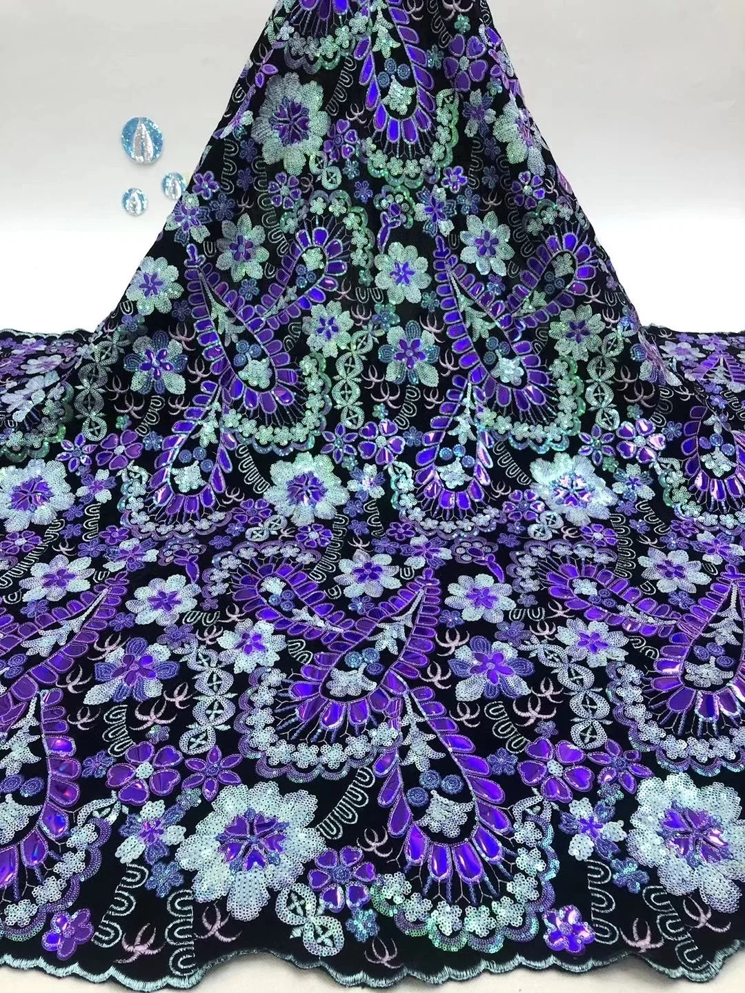 

2021 бархатная кружевная ткань Высокое качество африканская французская сетчатая кружевная ткань с блестками в африканском стиле французское кружево, для шитья D4506