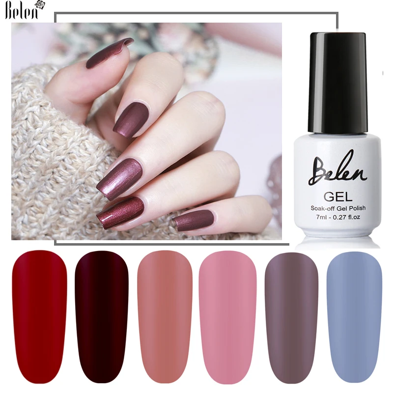 Гель лак для ногтей Belen матовый однотонный Гибридный Полупостоянный УФ гель с