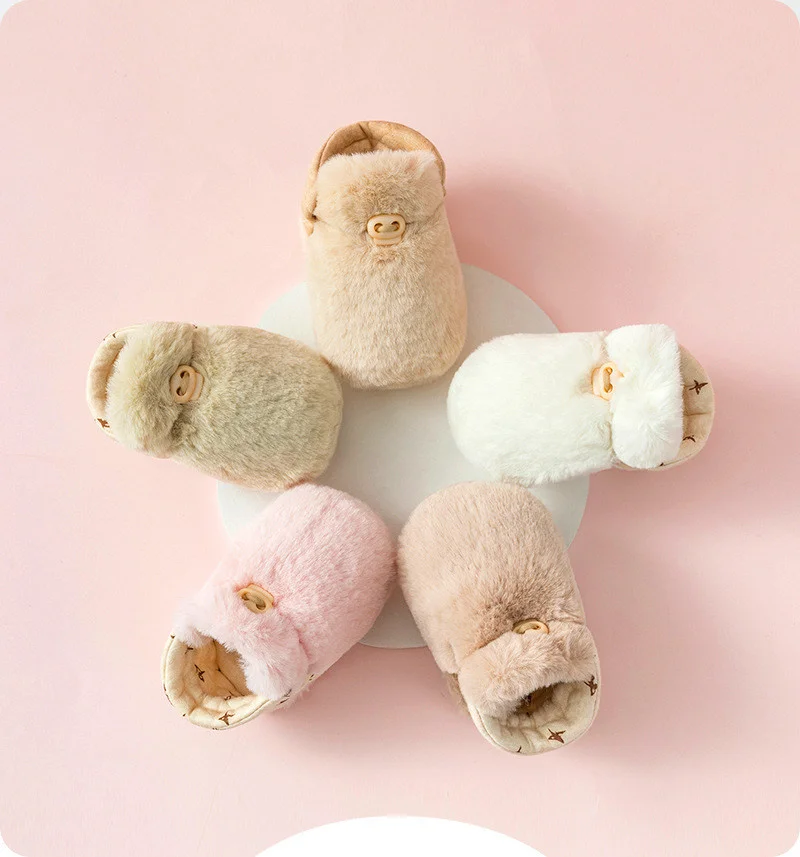 

3 to 12 months newborn of the child shoes fall and winter baby shoes warm shoes floor plus velvet cotton soft bottom non-slip