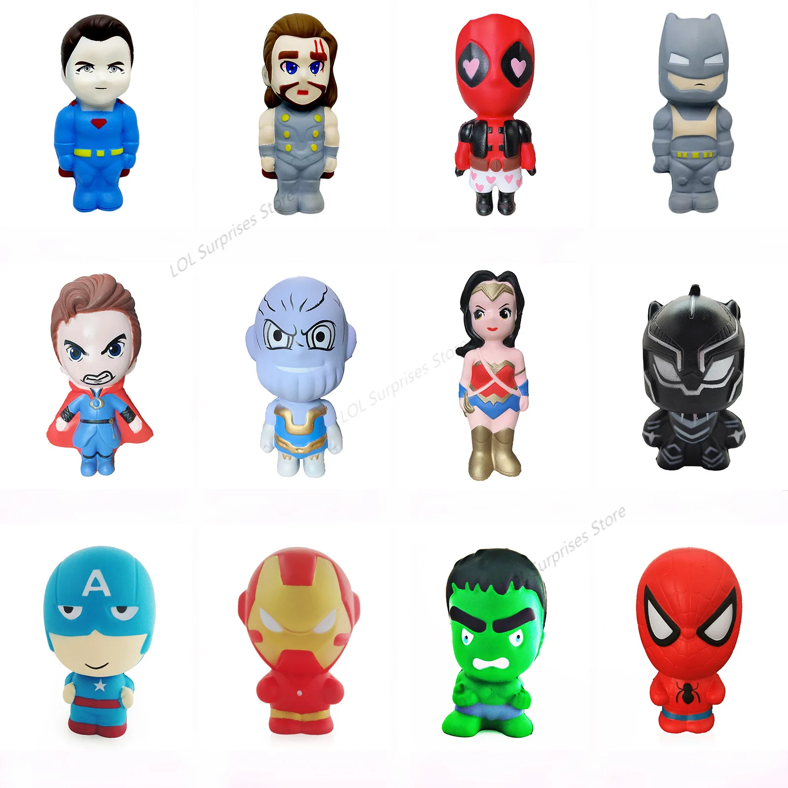 Сжимаемые игрушки Marvel Железный человек Человек-паук Аниме Фигурка мягкая