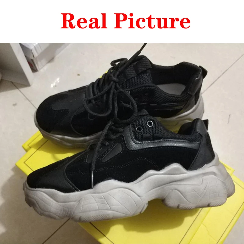 Женские зимние массивные кроссовки Повседневная обувь черного цвета на