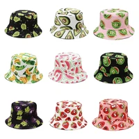 summer vegetables fruits print bucket hats for girls fashion hip hop sun visor hat men women fishermans cap boy panama gorros