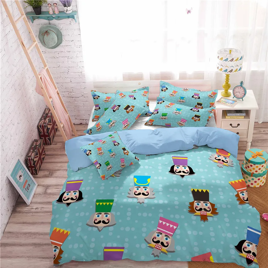 HELENGILI 3D Постельное белье Щелкунчик печати пододеяльник набор Bedcloth с Наволочка на