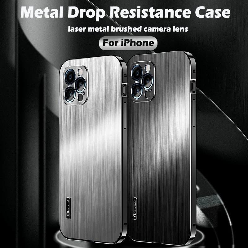 

Полноразмерный металлический противоударный чехол для телефона iphone 12 Pro Max Cover 12 Mini Laser, металлический матовый объектив, противоударный защи...