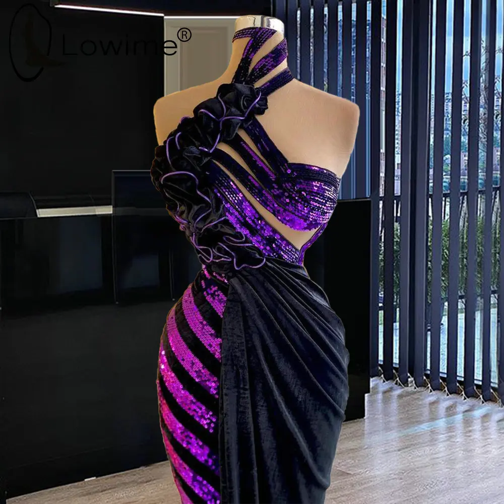 

Contrast Color Purple and Black Mermaid Evening Dresses 2021 Long Formal Evening Gowns Vestidos De Soiree