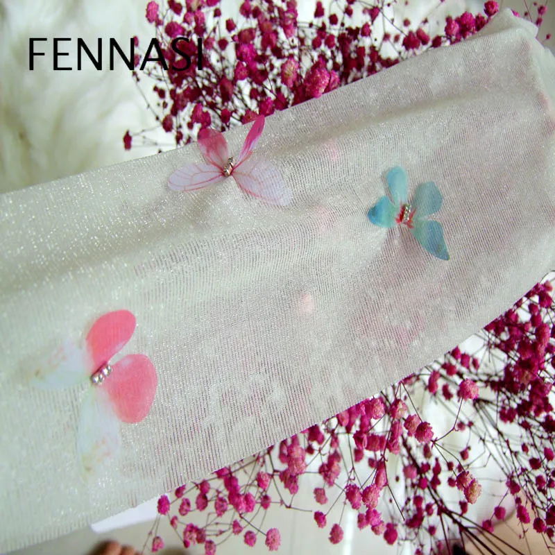 FENNASI женские белые колготки с принтом бабочек черные тонкие нейлоновые защитой