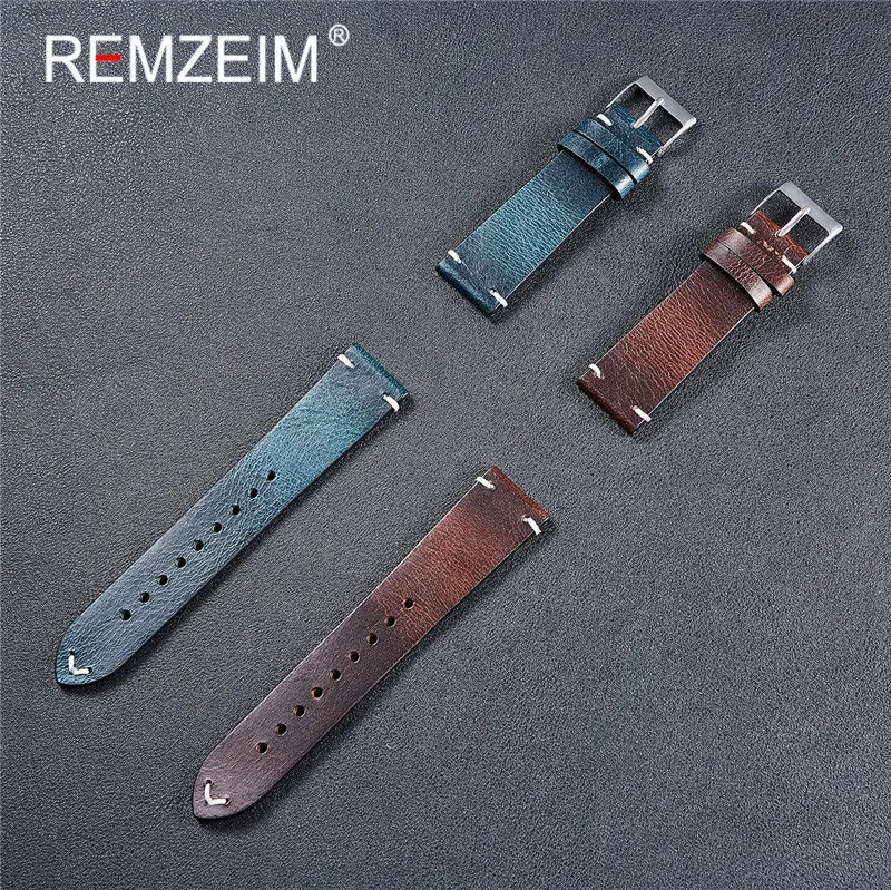 

Retro Italy Genuine Leather 20mm 22mm Watch band Strap for Samsung Galaxy Watch 42 46mm Gear S3 Sport Watchband Quick Release