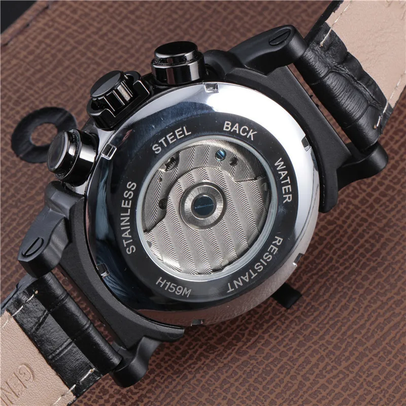 

jaragar men's fashion casual large dial tourbillon automatic mechanical watch