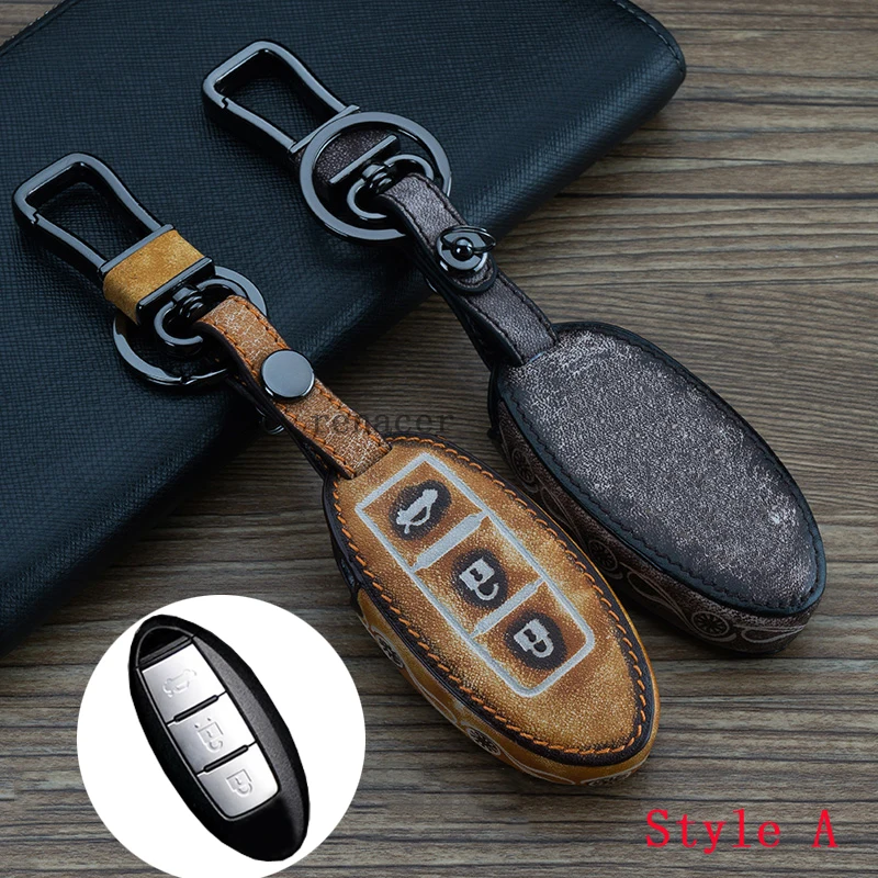 Античный чехол для автомобильного ключа из кожи под дерево Nissan Qashqai J11 X Trail t31 t32 Rogue