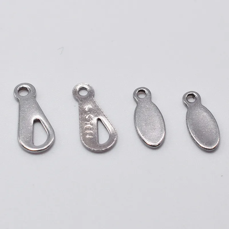 

100PCS/lot Stainless Steel End Beads Fastener Findings Round Ellipse Connectors End Tags for Jewelry Making DIY Accessories