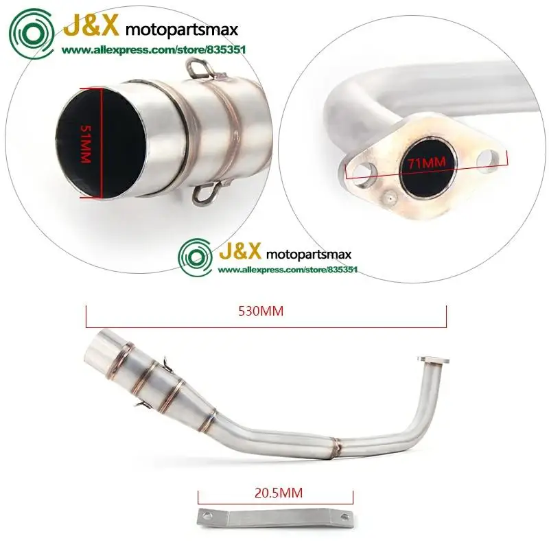 

SH125 Motorcycle Exhaust Slip-On Full System Modified Front Middle Link Pipe Muffler With Stciker For Honda SH150 SH150I sh125i
