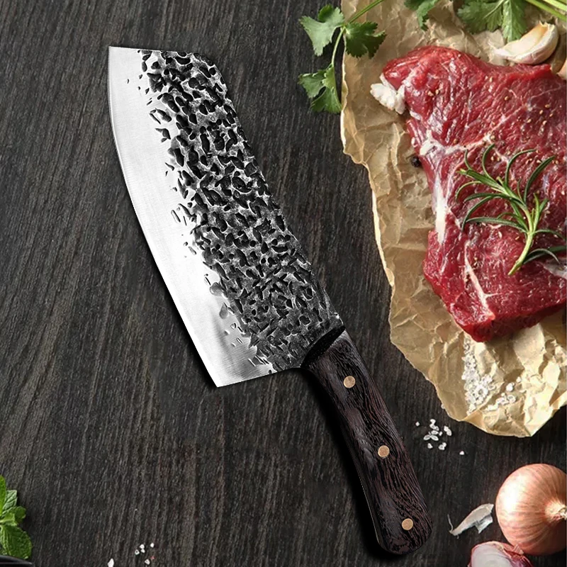 Ручной кованый молоток с узором кухонный нож в китайском стиле из нержавеющей