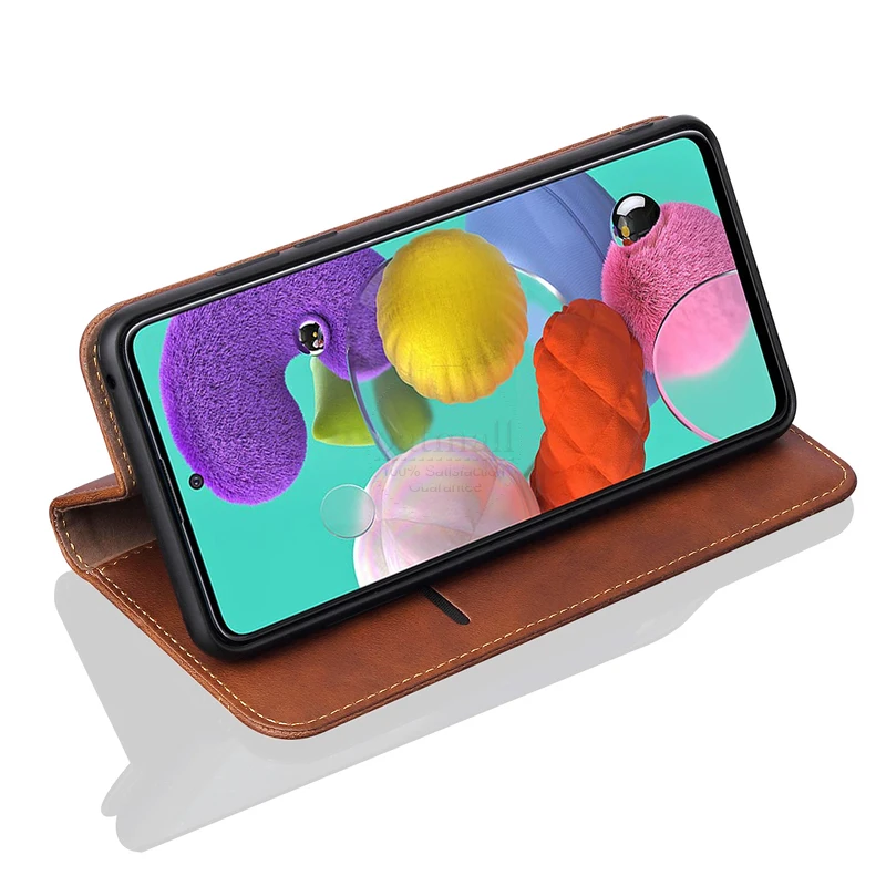 Роскошный кожаный флип чехол в стиле ретро для Samsung Galaxy A71 A70 A70S кошелек с