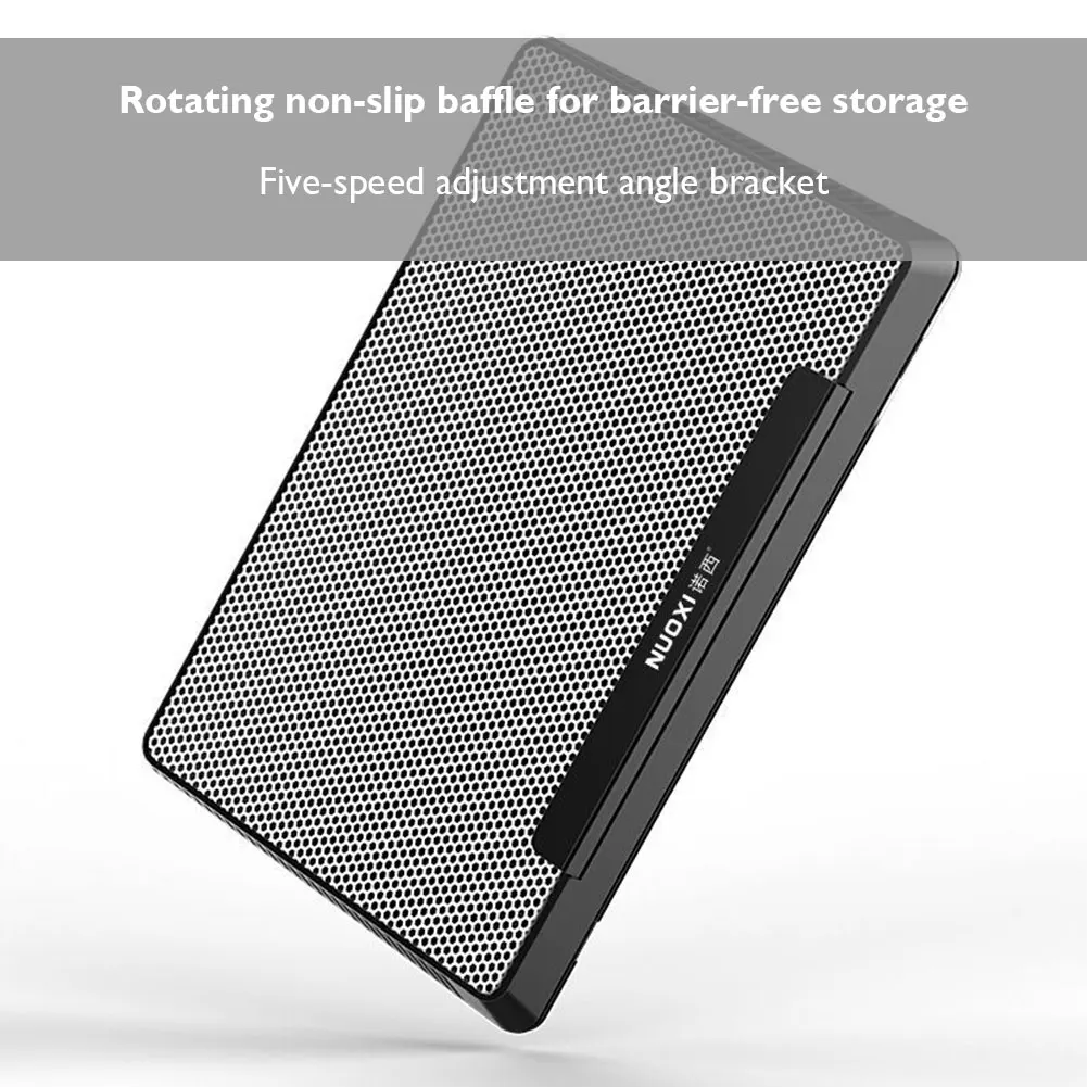 

Gaming Laptop Cooler Silent Fan Metal Laptop Cooling Pads Two USB Port Portable Adjustable Notebook Stand For 12-16 Inch Laptop