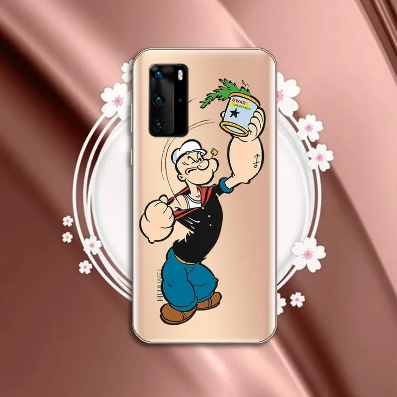 

Scrub Popeye Spinach High-quality luxury High quality luxury Phone Case Transparent for Huawei P honor 8 10i 20 30 40 smart 2019