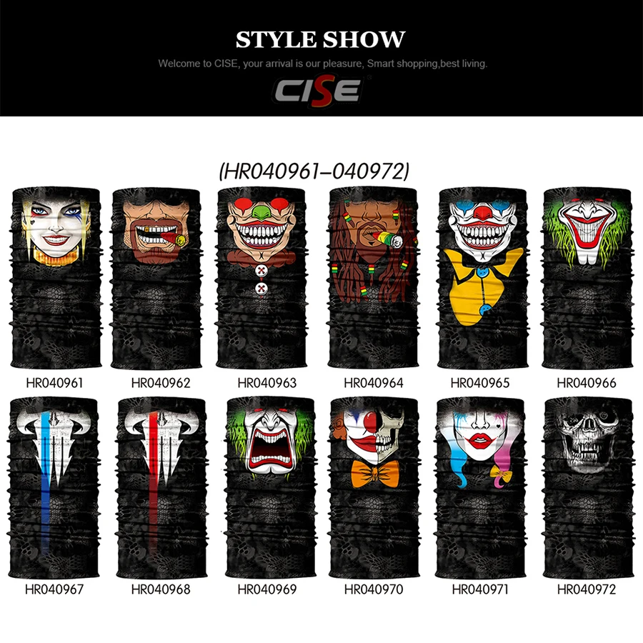 3D бесшовные Джокер Балаклава с рисунком черепа волшебный уход за кожей лица