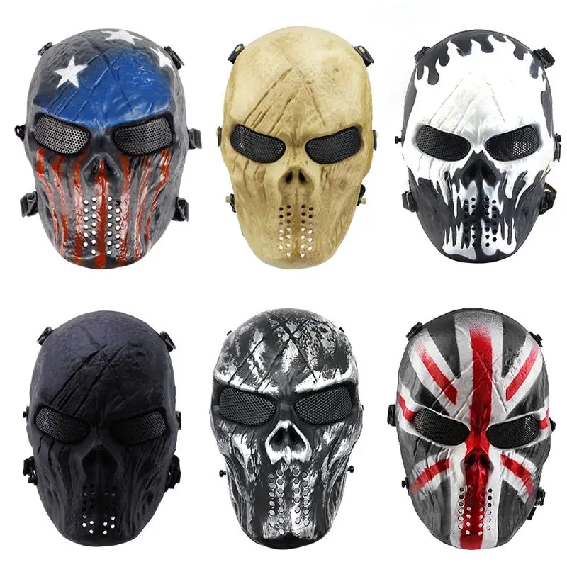 

Skull Airsoft Paintball Full Face Mask for Halloween Cosplay CS Wargame Military