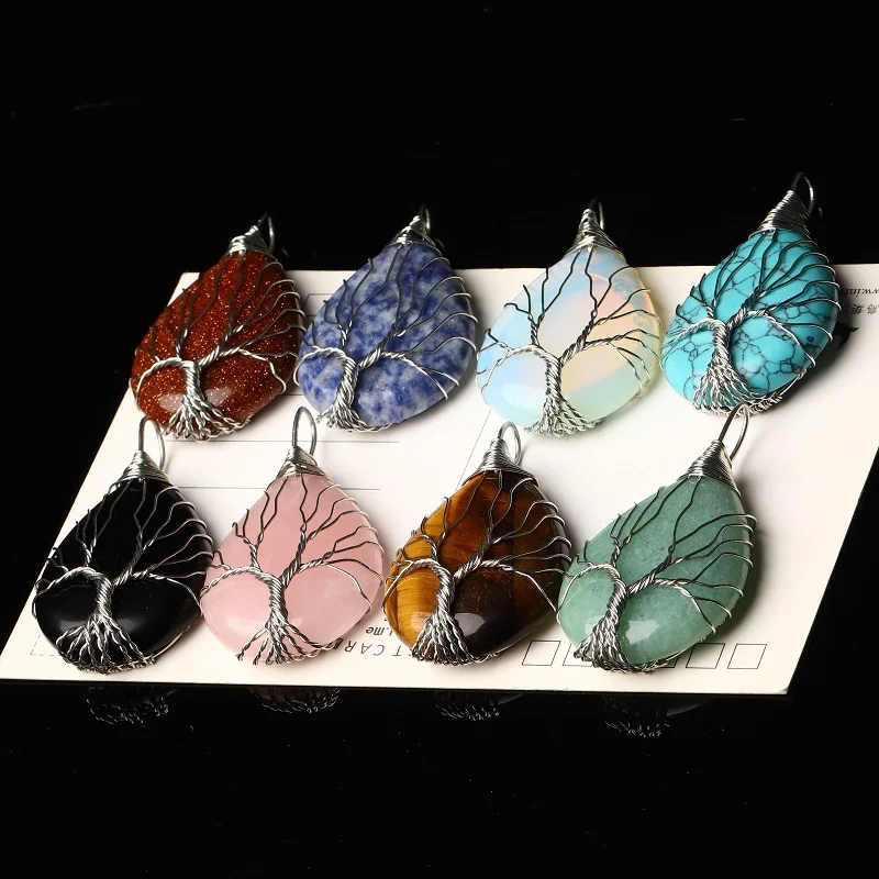 1 шт. подвеска из натурального кварца с изображением дерева жизни|Камни| |